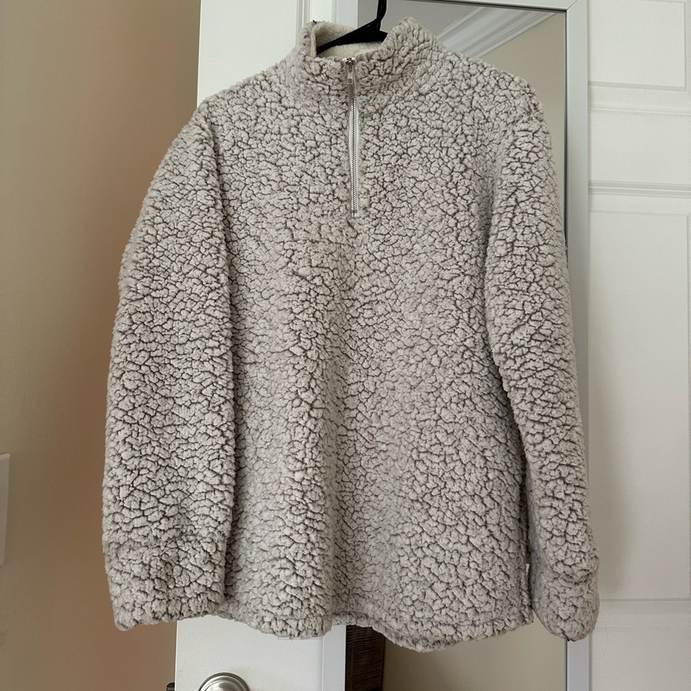 Fuzzy quarter zip